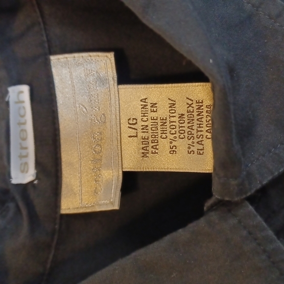 COTTON Ginny Stretch Short Sleeve Black Blouse Sz L - Picture 3 of 3